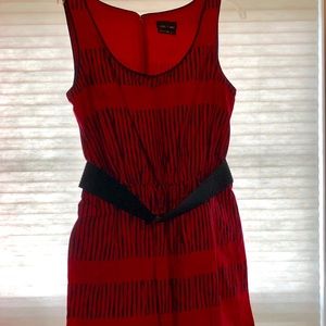 Max and Cleo, red and black spring dress